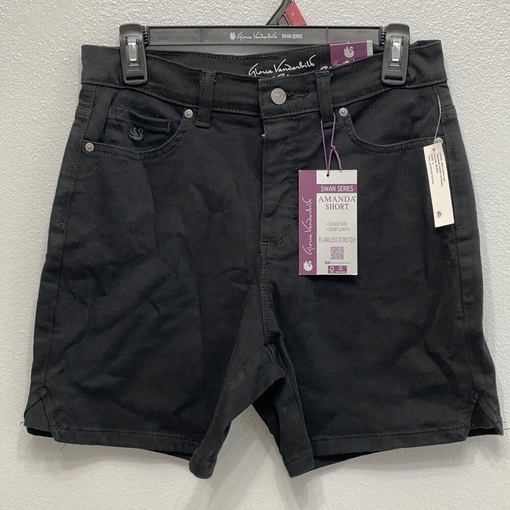 Gloria Vanderbilt Shorts Size 6 Black All Around Slimming Effects Amanda NWT